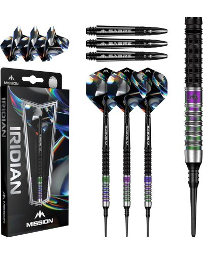 Mission Iridian Darts - Soft Tip - 90% - Black & Coral PVD - 20g