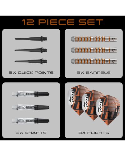 Harrows darts Luke Woodhouse Woody 90% tungseno 18 gr
