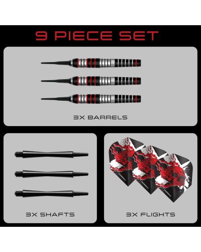 Dardos punta de plástico Heavy Metal acero inoxidable 18 gr