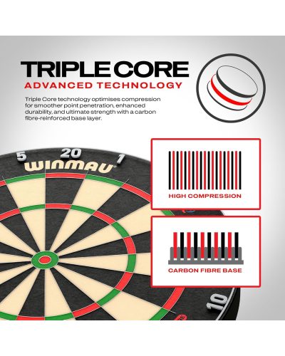 WINMAU Darts Blade 6 Triple Core Carbon Professional PDC Dartboard