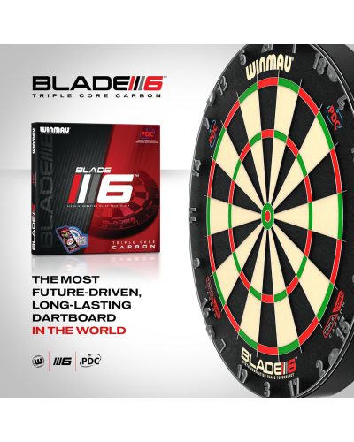 WINMAU Darts Blade 6 Triple Core Carbon Professional PDC Dartboard