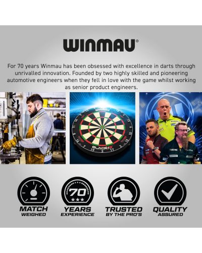 WINMAU Darts Blade 6 Triple Core Carbon Professional PDC Dartboard