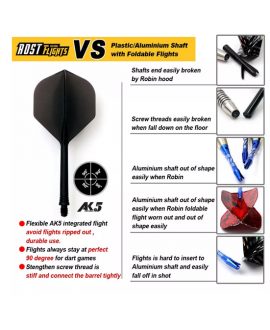 Cuesoul darts flights AK5 Jazz Metal Standard Silver Skull M