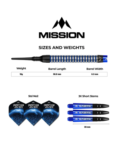 Mission Darts  Josh Rock ROCKY 95% tungsten