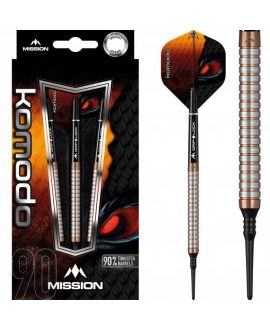 Dardos punta plástico Mission darts Komodo  18gr. 90% Tungsteno
